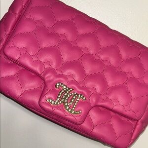 Juicy Couture Pink Heart Quilted Shoulder Bag